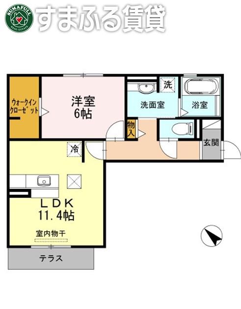 アルト8(1LDK/1階)の間取り写真