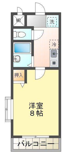 セントラルコートサイトウ(1K/2階)の間取り写真