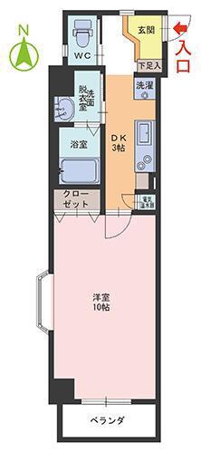 DUAL PLACE(1DK/3階)の間取り写真