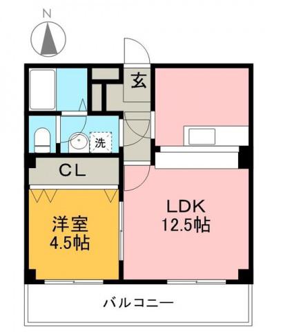 グランパレスパゴダ(1LDK/6階)の間取り写真
