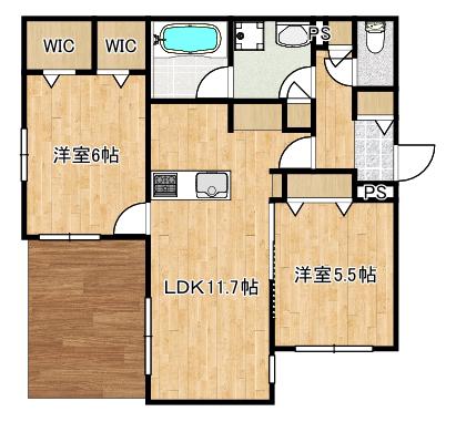 CITRUS RESIDENSシトラスレジデンス 西棟(2LDK/1階)の間取り写真