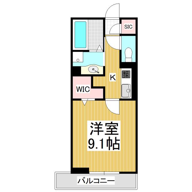 GRAND D-ROOM高宮中(1K/2階)の間取り写真