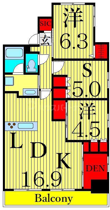 アーバンパーク立石(2SLDK/6階)の間取り写真