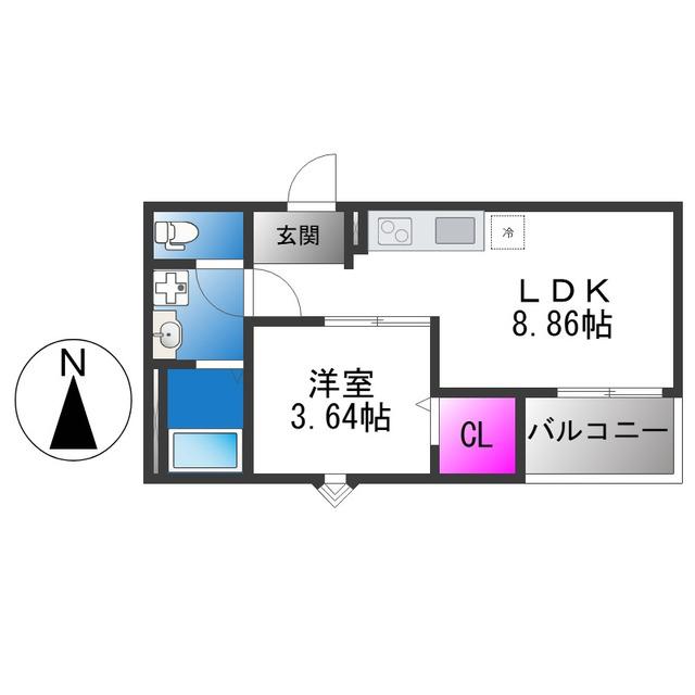 FSTYLE八尾北久宝寺(1LDK/1階)の間取り写真