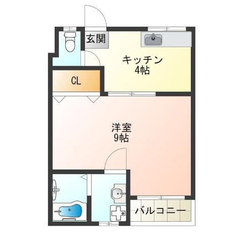 シャトーシラキ(1K/1階)の間取り写真