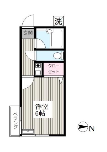 OASIS(1K/2階)の間取り写真