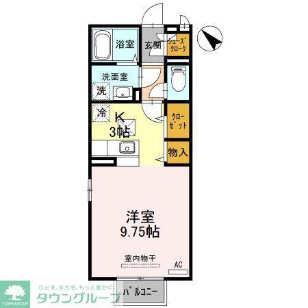 エーデルハイム(ワンルーム/1階)の間取り写真