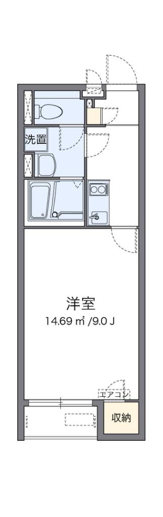 クレイノS&S(1K/2階)の間取り写真