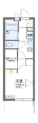 レオパレスMUSASHI(1K/1階)の間取り写真