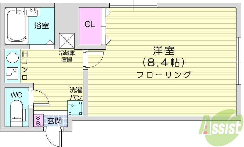 プランドビル土樋(1K/3階)の間取り写真