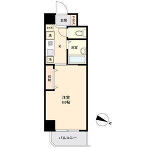 WILLDO稲永(1K/2階)の間取り写真