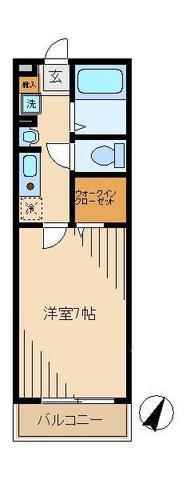 T・オイコス(1K/1階)の間取り写真