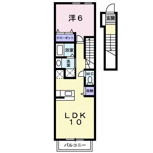 プロムナードN・I(1LDK/2階)の間取り写真