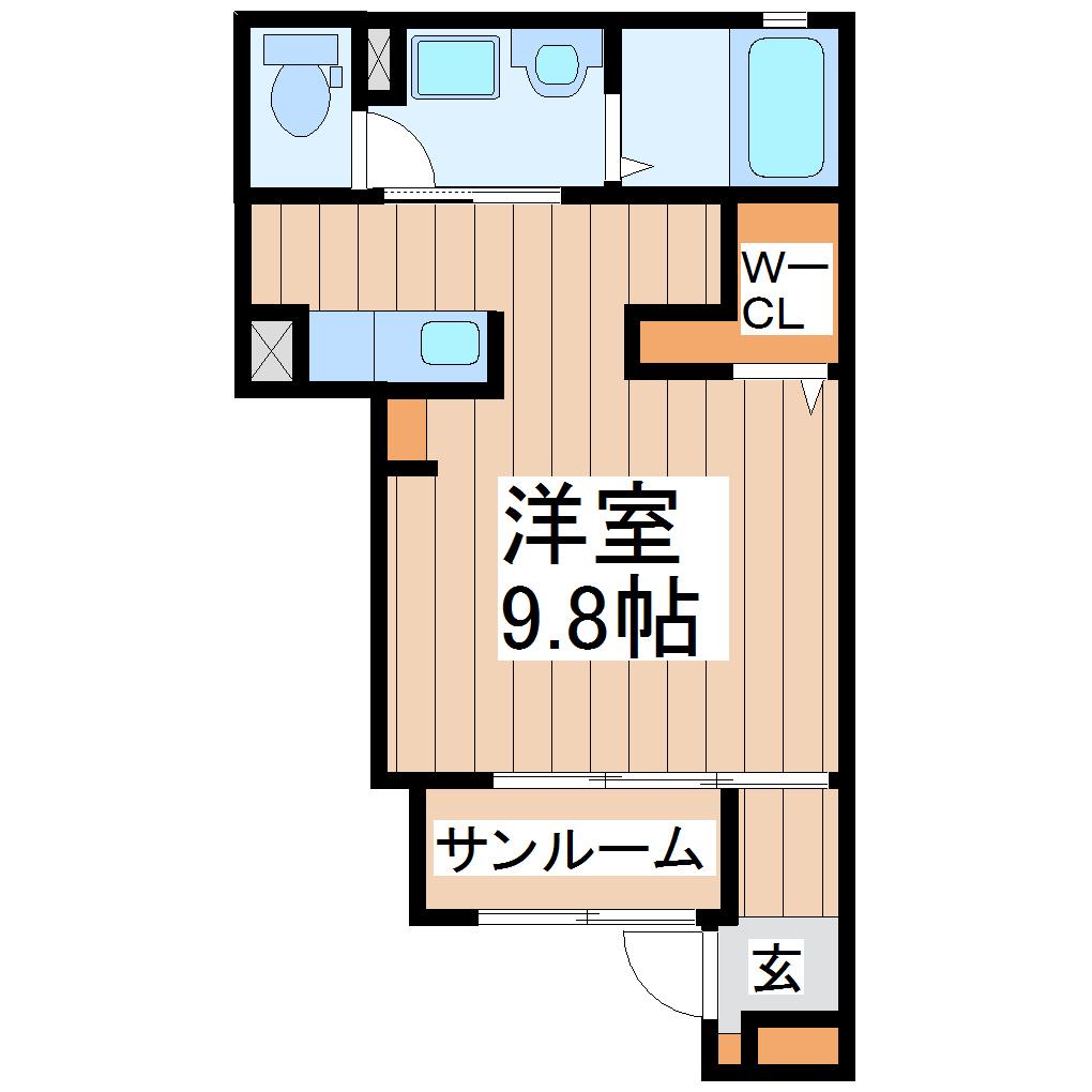 MINE(ワンルーム/1階)の間取り写真