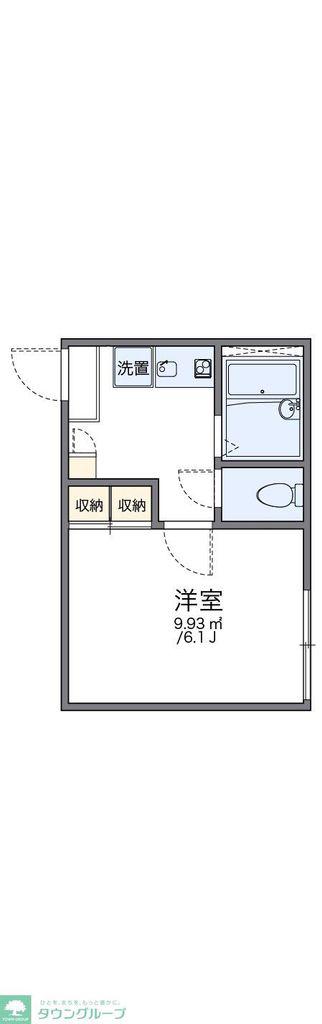 レオパレスパルファン(1K/2階)の間取り写真