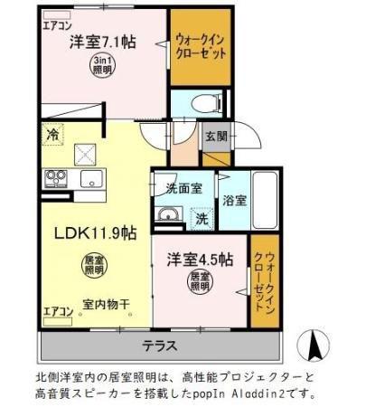 アンジュ(2LDK/1階)の間取り写真