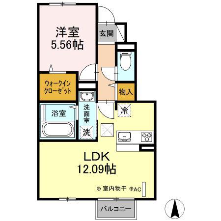 BELLE FLEUR(1LDK/1階)の間取り写真