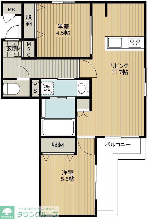 オリーブハウス新宿(2LDK/3階)の間取り写真