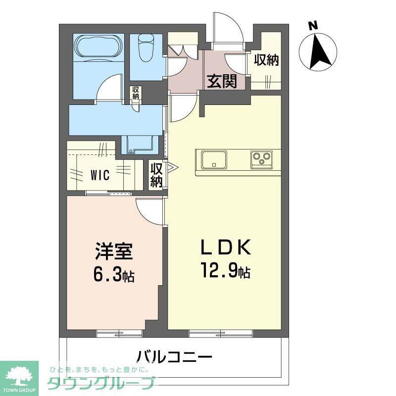 アトリエール F(1LDK/1階)の間取り写真