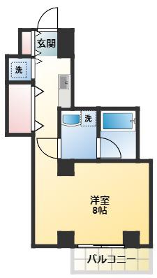 コープリィコート(ワンルーム/4階)の間取り写真