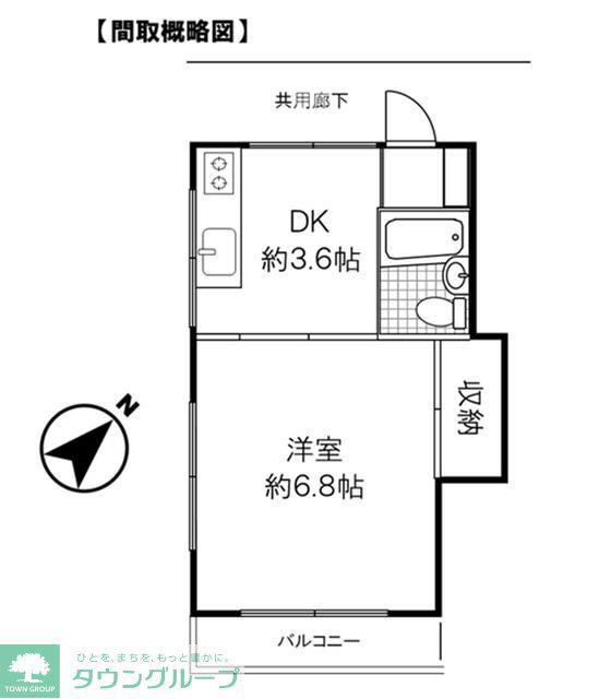中央コーポⅠ(1DK/2階)の間取り写真