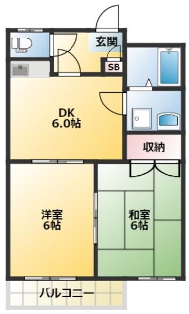 セフィラ王子(2DK/2階)の間取り写真