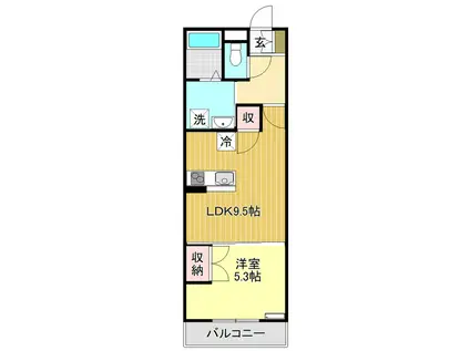 VERSO DOMANI(1LDK/1階)の間取り写真