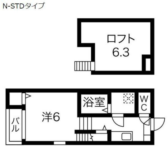 HUMMING LIFE栄生(1SK/1階)の間取り写真
