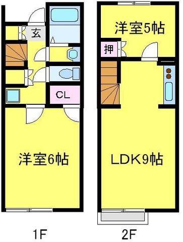 レオネクストおっぺ(2LDK/1階)の間取り写真