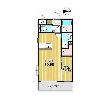 サンシャイン太子堂(1LDK/2階)の間取り写真