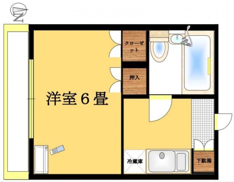 メゾン高徳(1K/3階)の間取り写真