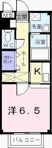 セトル箱崎(1K/1階)の間取り写真