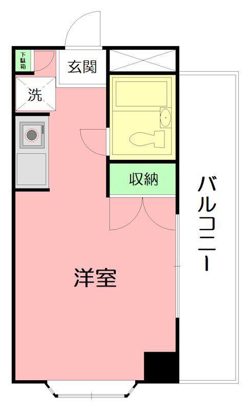 ドムール平塚第3(ワンルーム/4階)の間取り写真