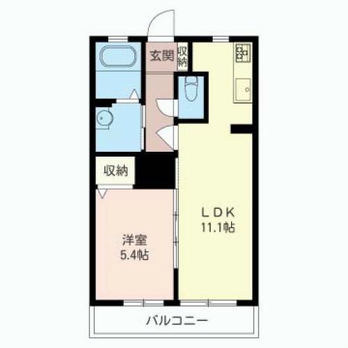 マストライフ本厚木I(1LDK/2階)の間取り写真