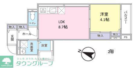 YSジュピター(1LDK/2階)の間取り写真