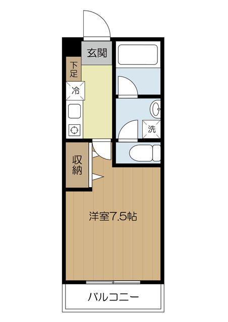 カオパレスNO22(1K/1階)の間取り写真