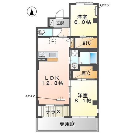 流山市駒木マンション(2LDK/1階)の間取り写真
