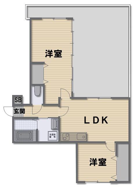 サニーコート(2LDK/6階)の間取り写真