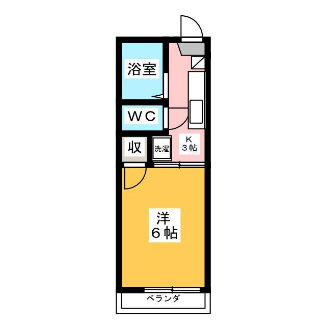 ドエル花小金井(1K/2階)の間取り写真