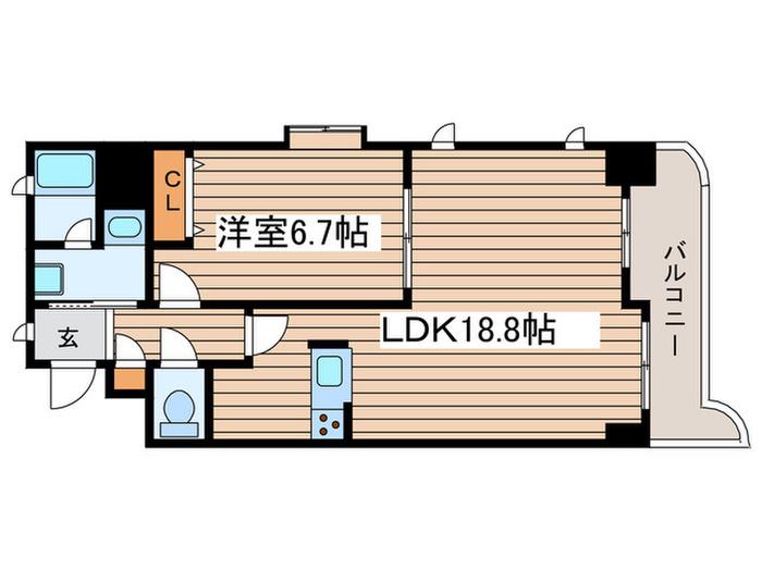 VIARE JUWERLY(1LDK/6階)の間取り写真