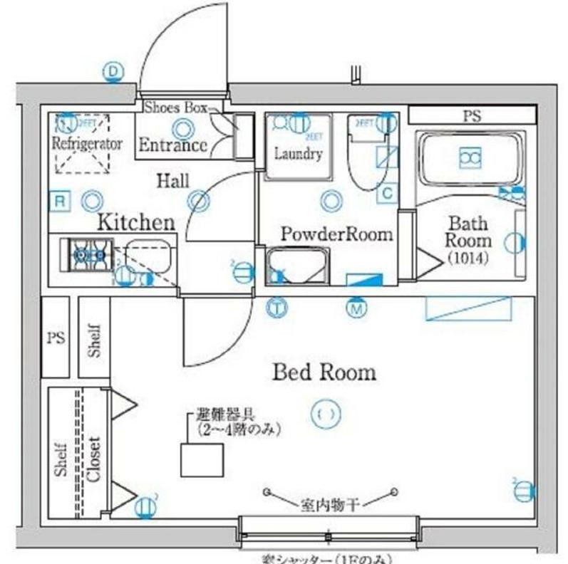 ラフィスタ品川西大井(1K/2階)の間取り写真