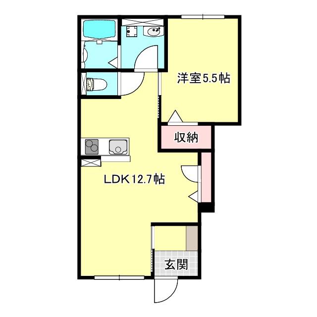 FLEUR DE LIEN I(1LDK/1階)の間取り写真