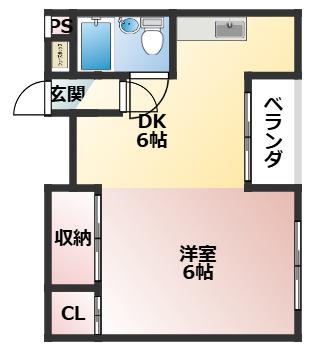 MSMハイツ(1DK/3階)の間取り写真