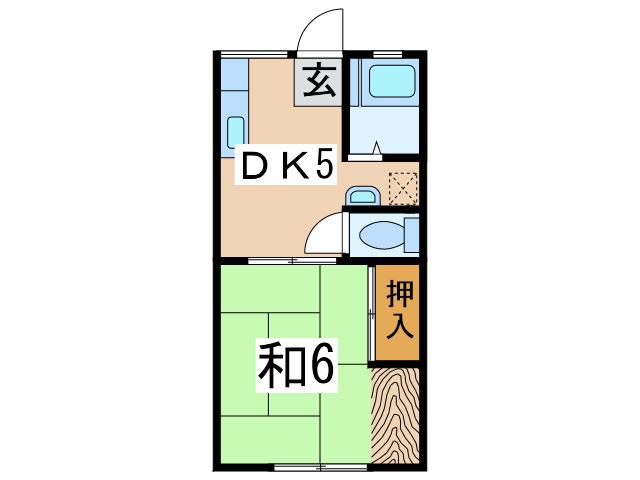 フジミハイツ(1DK/1階)の間取り写真