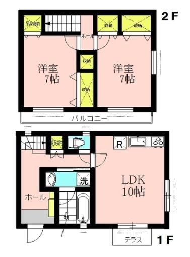 コンフォートヒル(2LDK/1階)の間取り写真