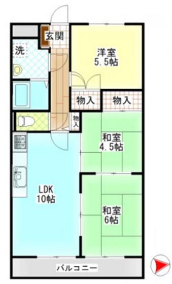 ネクスト倉田 東館(3LDK/7階)の間取り写真