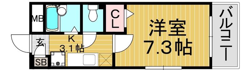 ファインエース花畑(1K/3階)の間取り写真