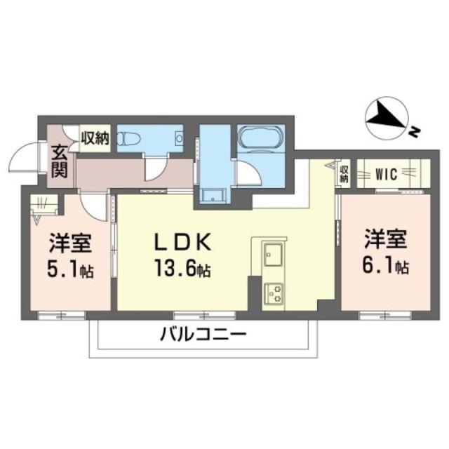 フォレスト(2LDK/2階)の間取り写真