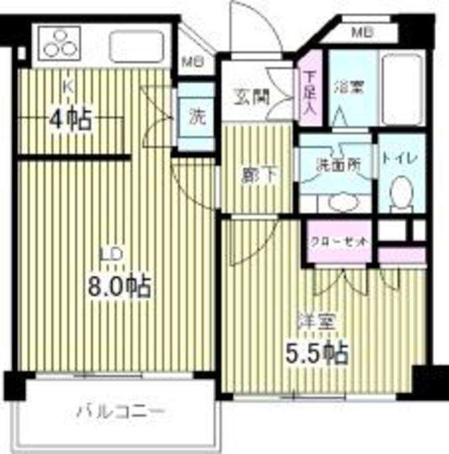 シュロス123(1LDK/1階)の間取り写真