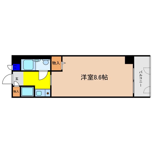ライオンズマンション天神橋(ワンルーム/3階)の間取り写真